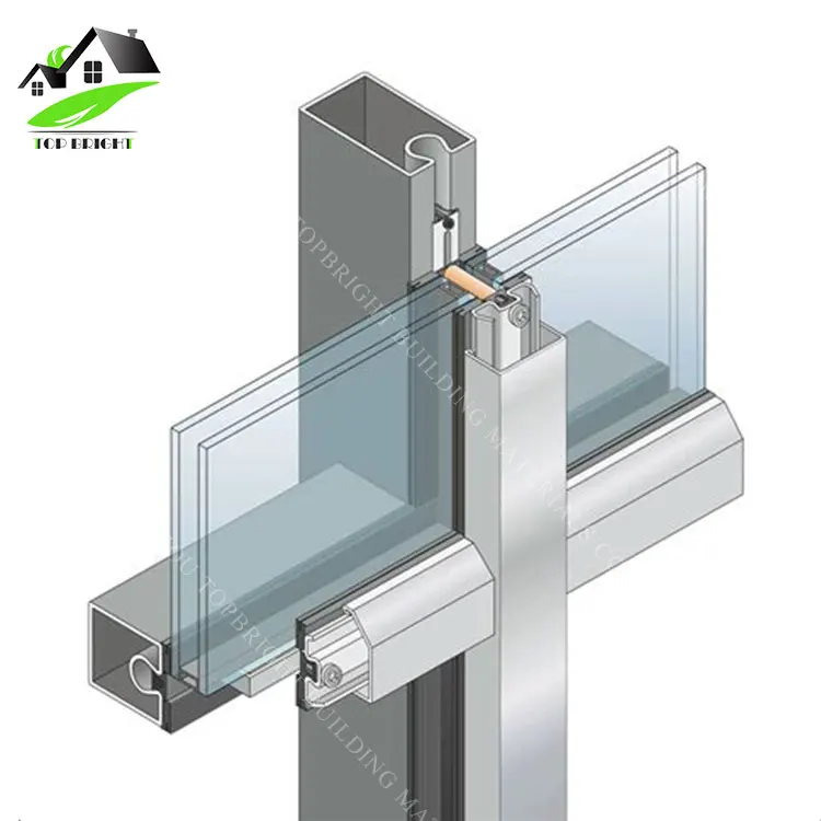 
Commerce tension cable glass wall curtain aluminum profile glass curtain wall price 