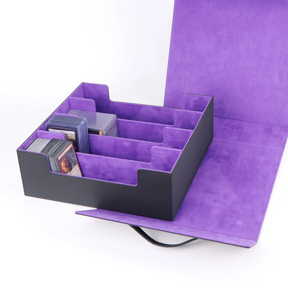 Wholesale 2000+ PU Leather Mtg Game Storage Yu-Gi-Oh Box Tcg Card Custom LOGO Portable Deck Box Leather Card Deck Box