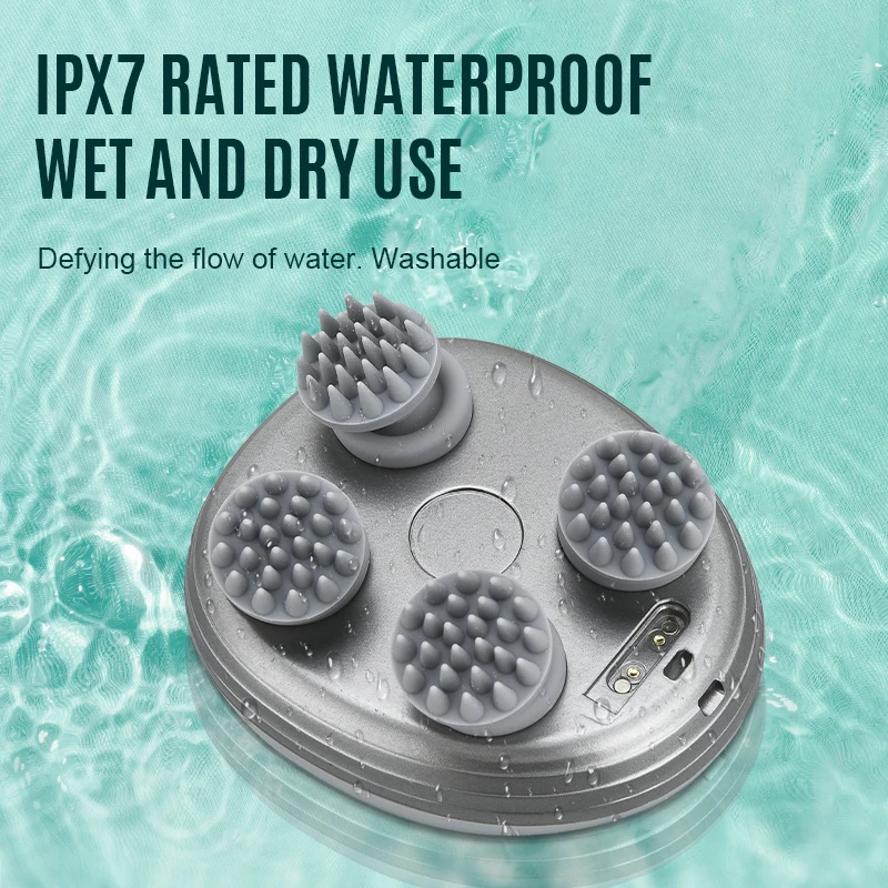 Head Massage Electric Head Scalp Massager Machine Waterproof Handheld Head Vibration Scalp Massager