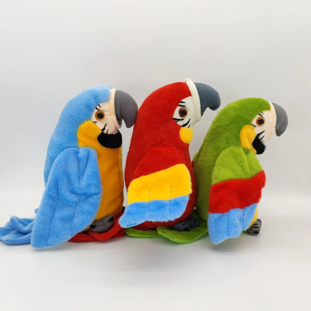Hot Selling Children Educational Electronic Simulation Animals Plush Soft Parrot Repeat Talking Toy