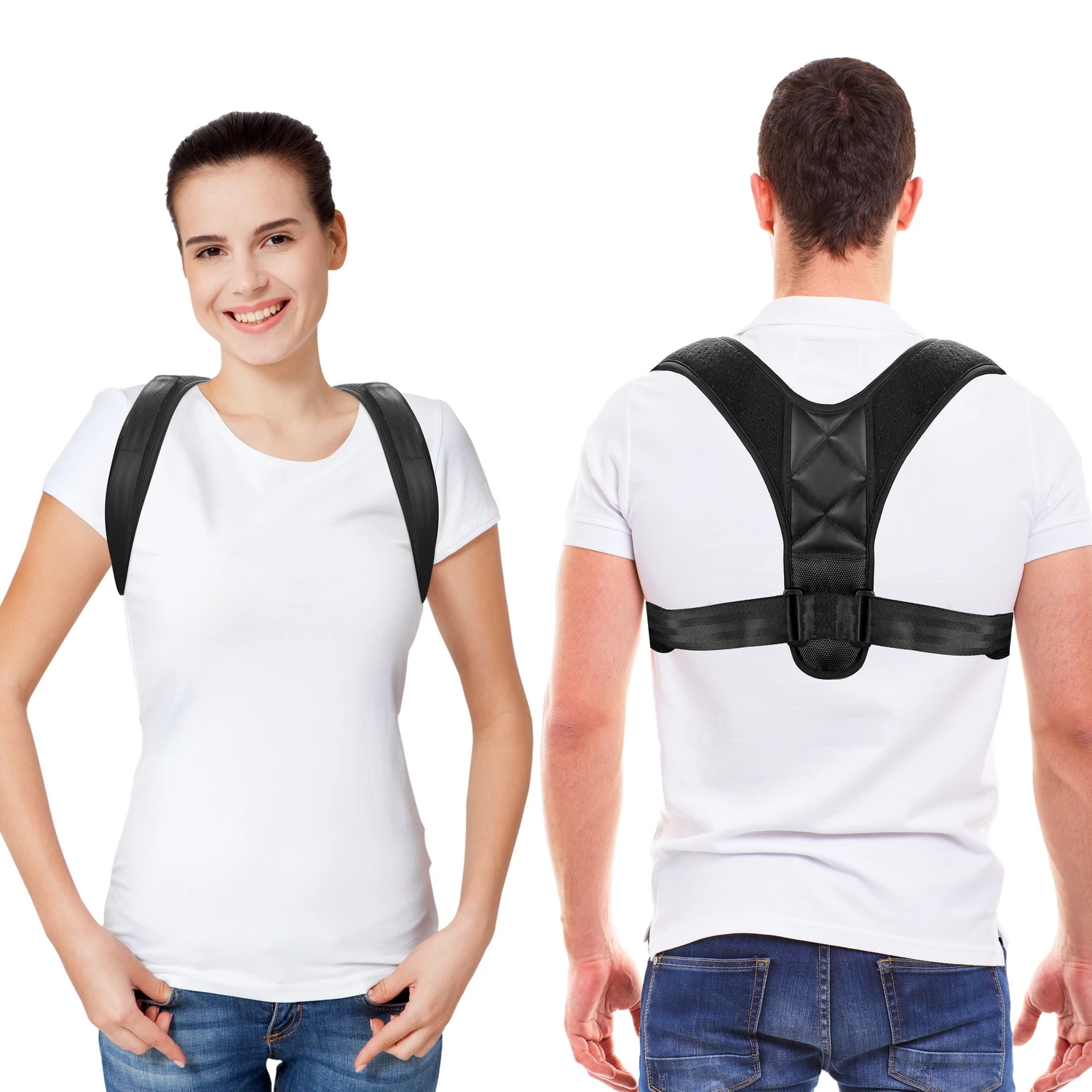 Adjustable Breathable Posture Corrector Infused Upper Back Spine Neck Shoulder & Clavicle Support Brace