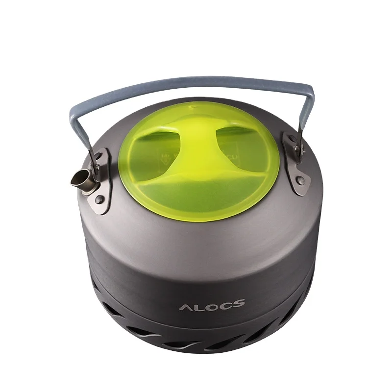 Alocs amazon топ продаж 2021 твердый анодированный алюминиевый металлический уличный дорожный чайник для кемпинга рыбалки пешего туризма