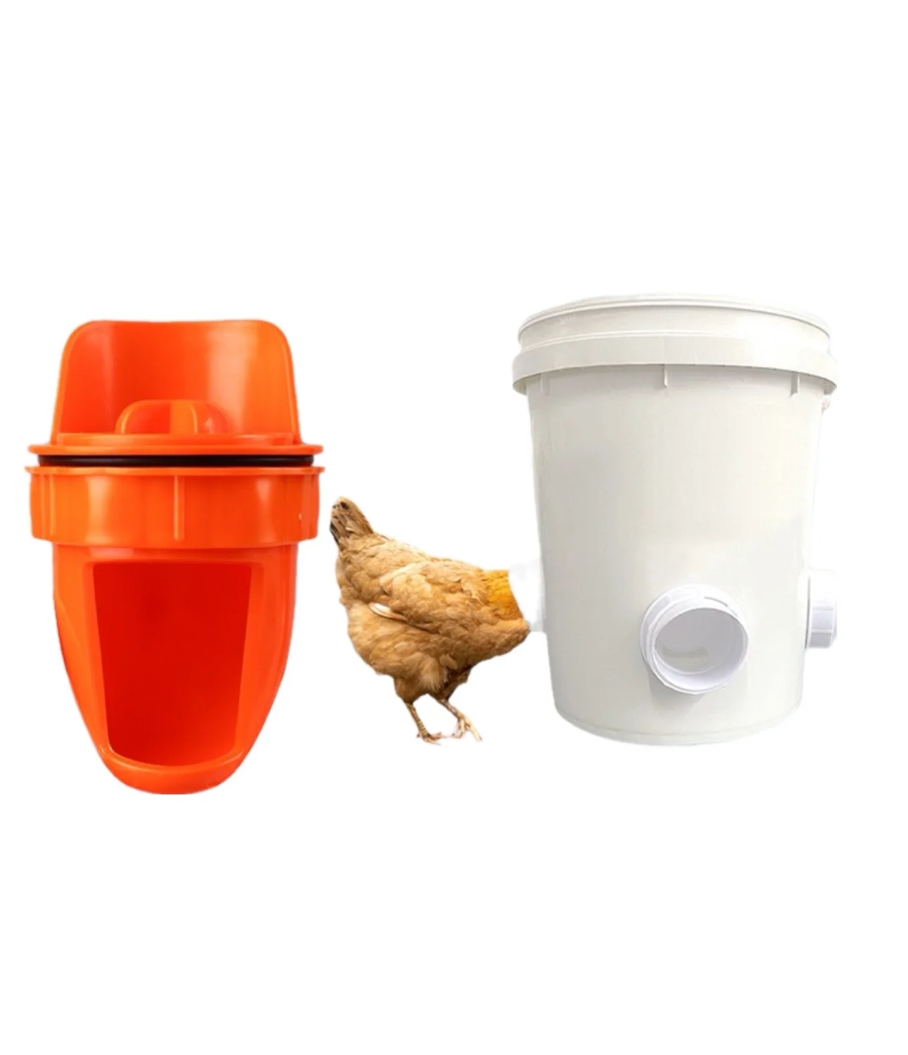 New Poultry Automatic Feeder Barrel Design for Chicken & Duck Raising Essential Equipment for Farms & Retail Chicken Raising