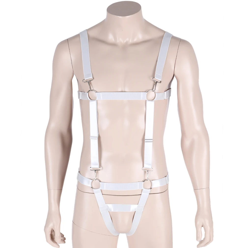 Erotic Wear Mens Elastic Chest Muscle Harness Belt Fancy Club Party Costume harness Mens Sexy Double Shoulder Straps