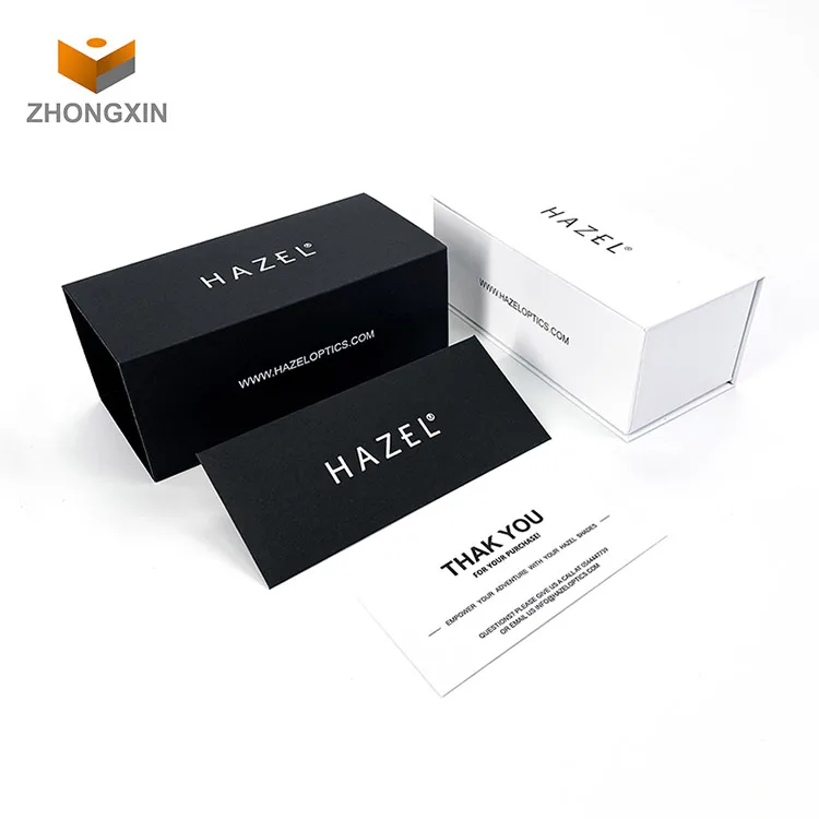 Custom Printing Full Set Glasses Packaging Case Sunglasses Outer Paper Box With Cleaning Cloth And Label Card