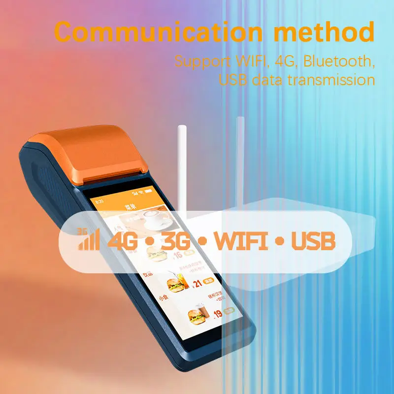 Portable Mini 4 Core WIFI NFC Android Terminal Cash Register Mobile Handheld Pos Machine System With Printer Payment