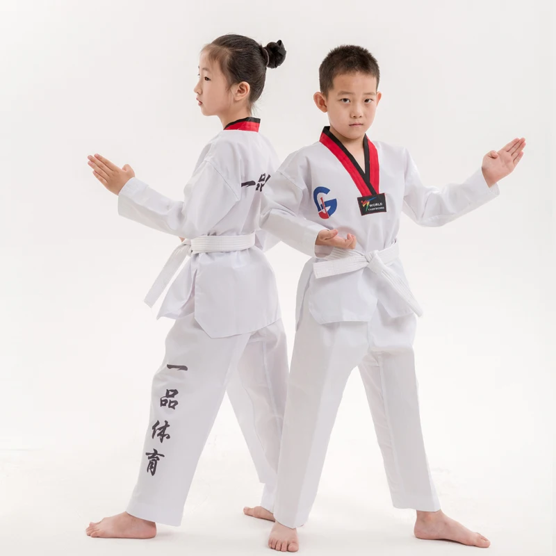Hot sell cheap taekwondo uniforms custom logo WTF uniform taekwondo dobok for kids