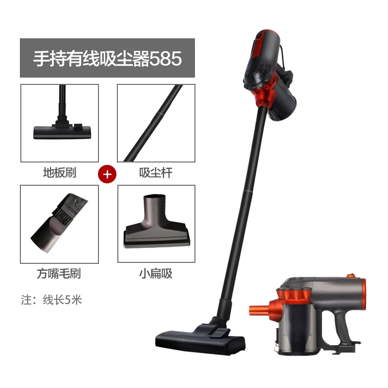 Vacuum Cleaner Carpet Floor Care Wired Handheld With Different Brush Heads Black
