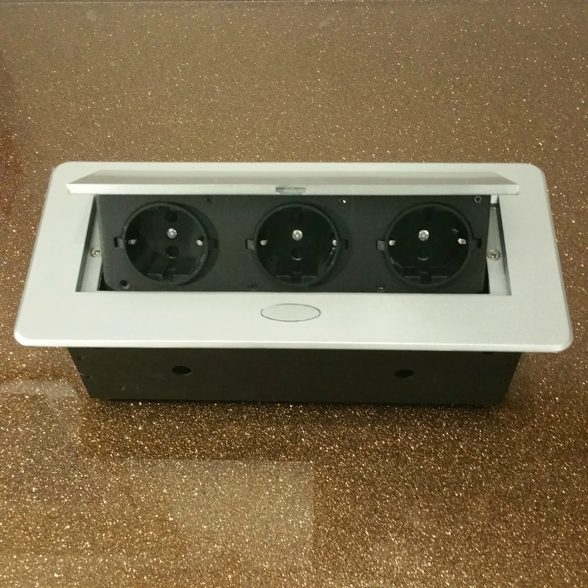 Customize EU power Hidden mounted desktop table damped  socket Office Table Outlet Grounded Extension EU Plug outlet