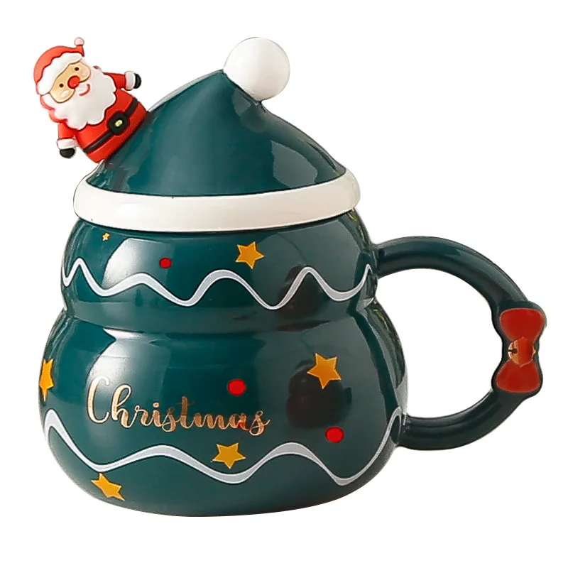 Lelyi Nordic style large capacity snowman Christmas tree Santa Claus Mug