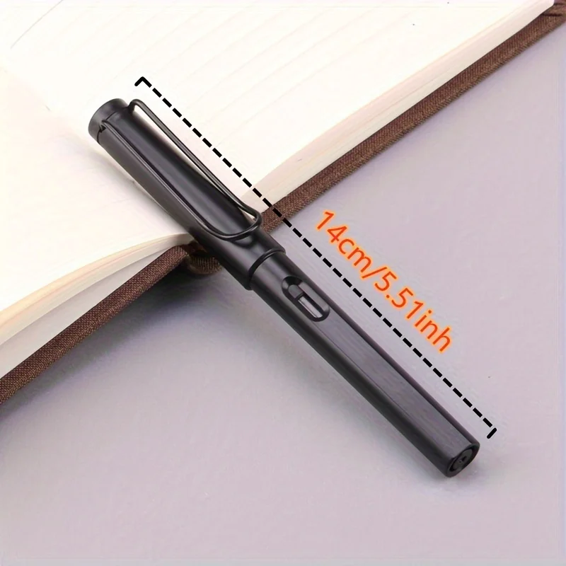 Hot Selling Plastic Shell Fountain Pen Student Gift Ink Absorbing Black Cylinder Fountain Pen
