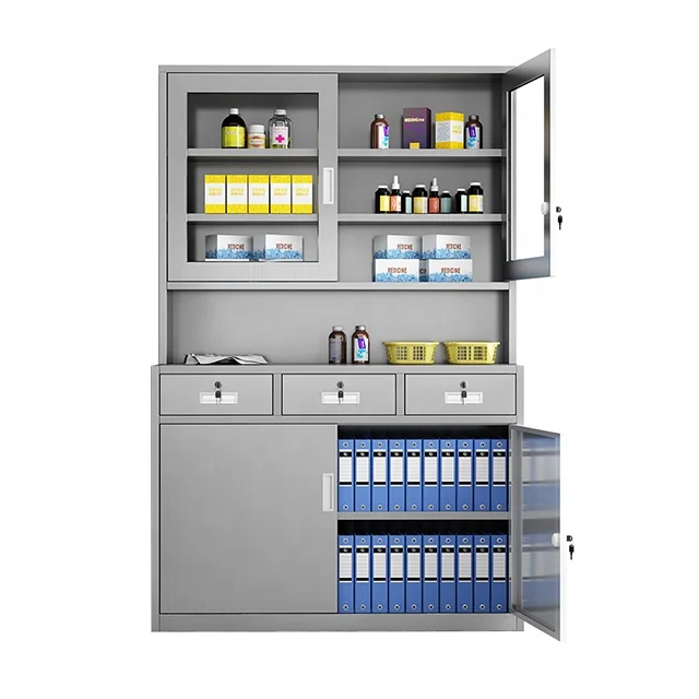 Medical office furniture hospital bedside lockers metal steel