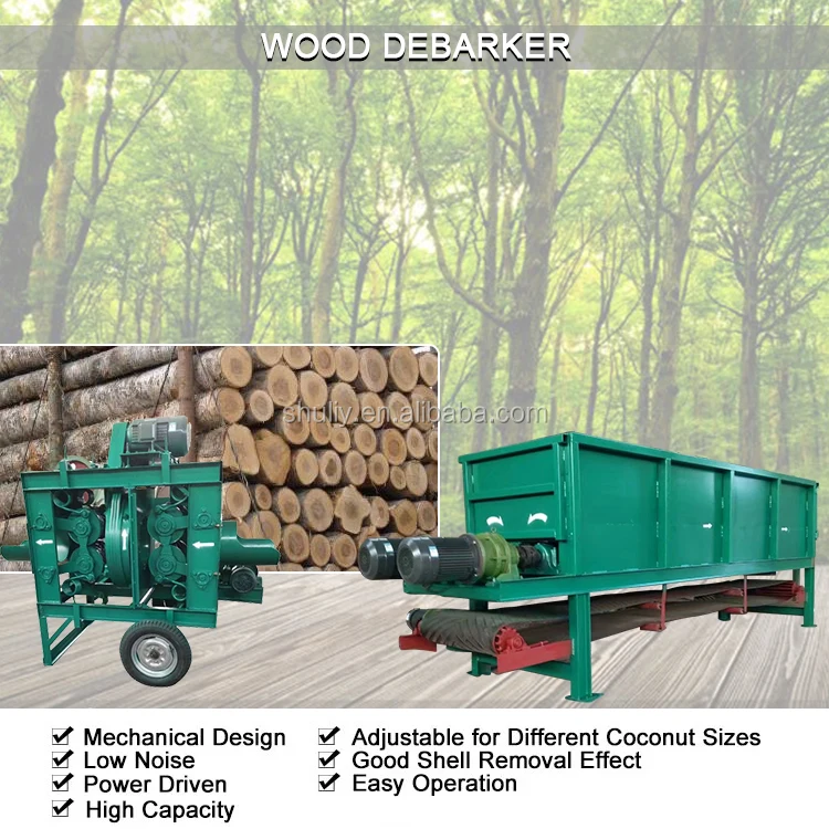 rotary debarker 4ft high speed wood log debarker for pine wood