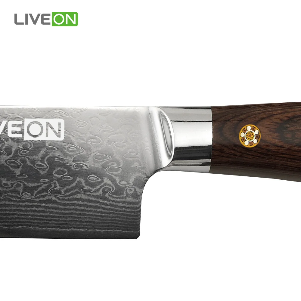 Professional 67 layers Damascus Kitchen Nakiri Knife with Pakka Wood Handle