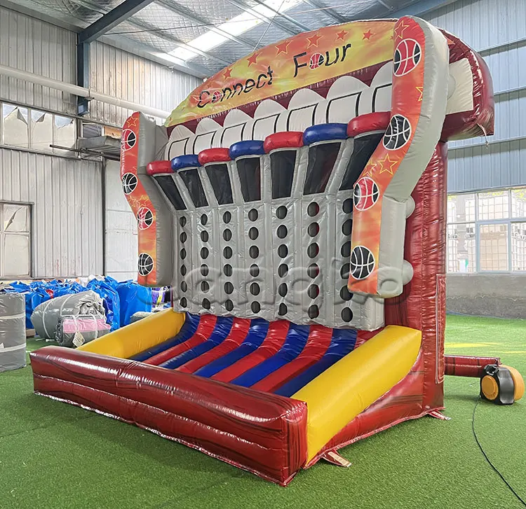 connect 4 outdoor party games inflatable basketball shooting target system