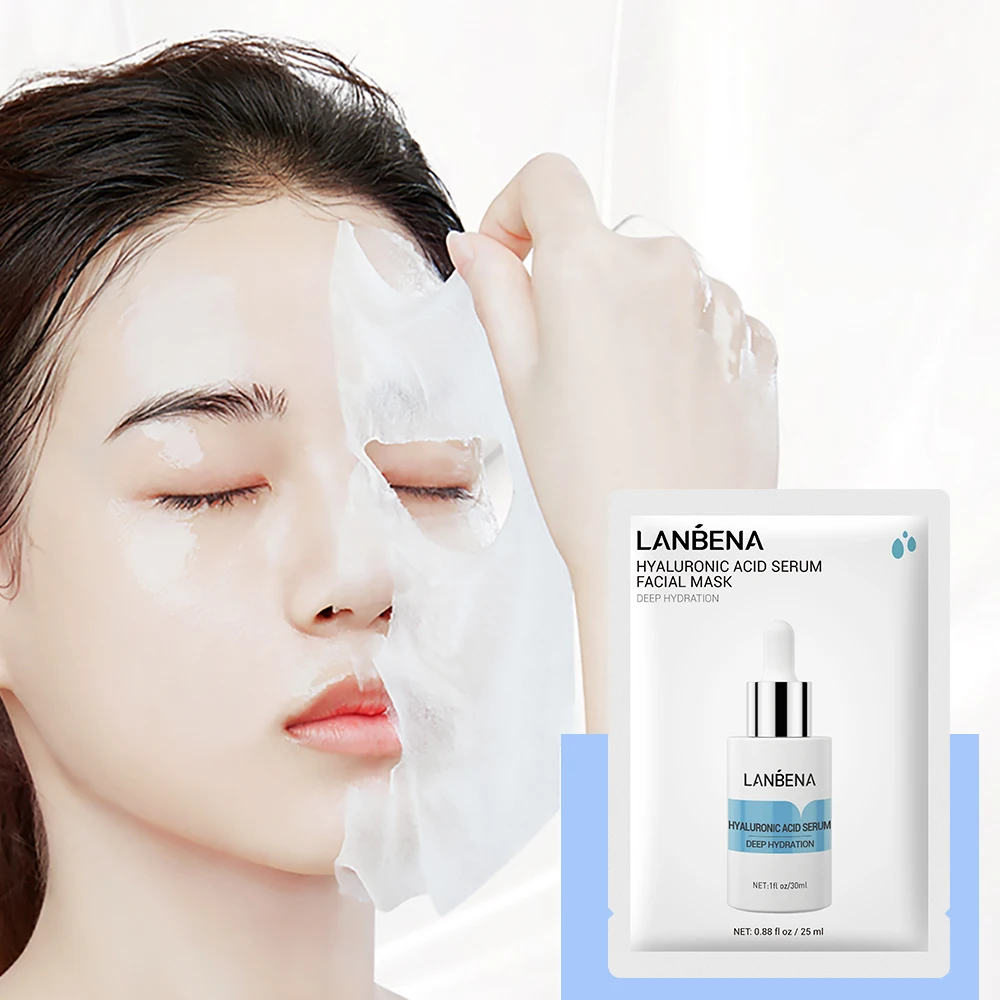 Lanbena Serum Facial Mask Whitening Face Masking Sheet Wrinkle Removing Anti Aging Acne Treatment Beauty Face Mask