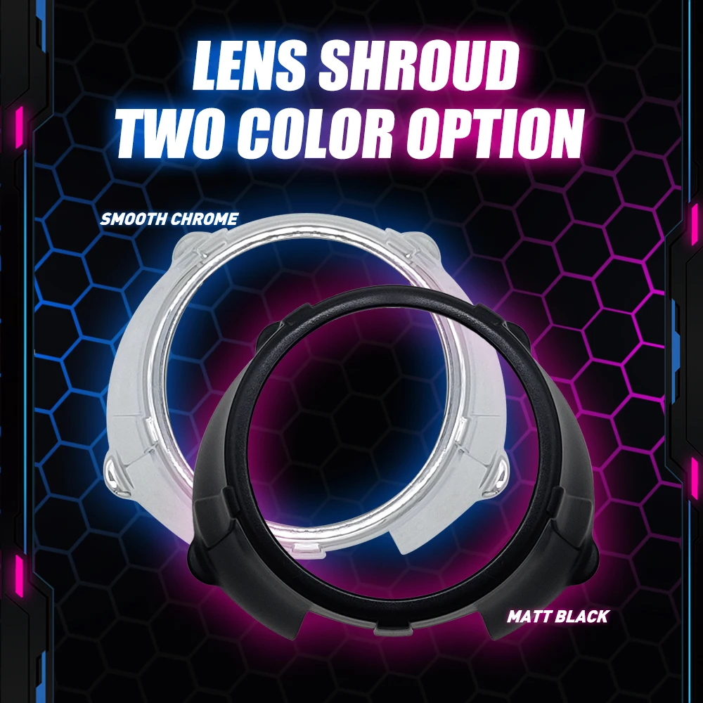 LED Headlight Bi Led Projector Lens Car Headlights T1 Angel Eyes Shroud Kits Demon Eye Combinations Accessories Automotive Parts