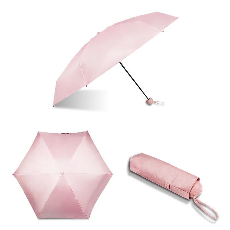 Black glue Coating  ultraviolet protection Pocket Size Mini Uv Windproof Five Folding Small 5 Fold Umbrella Custom printed logo