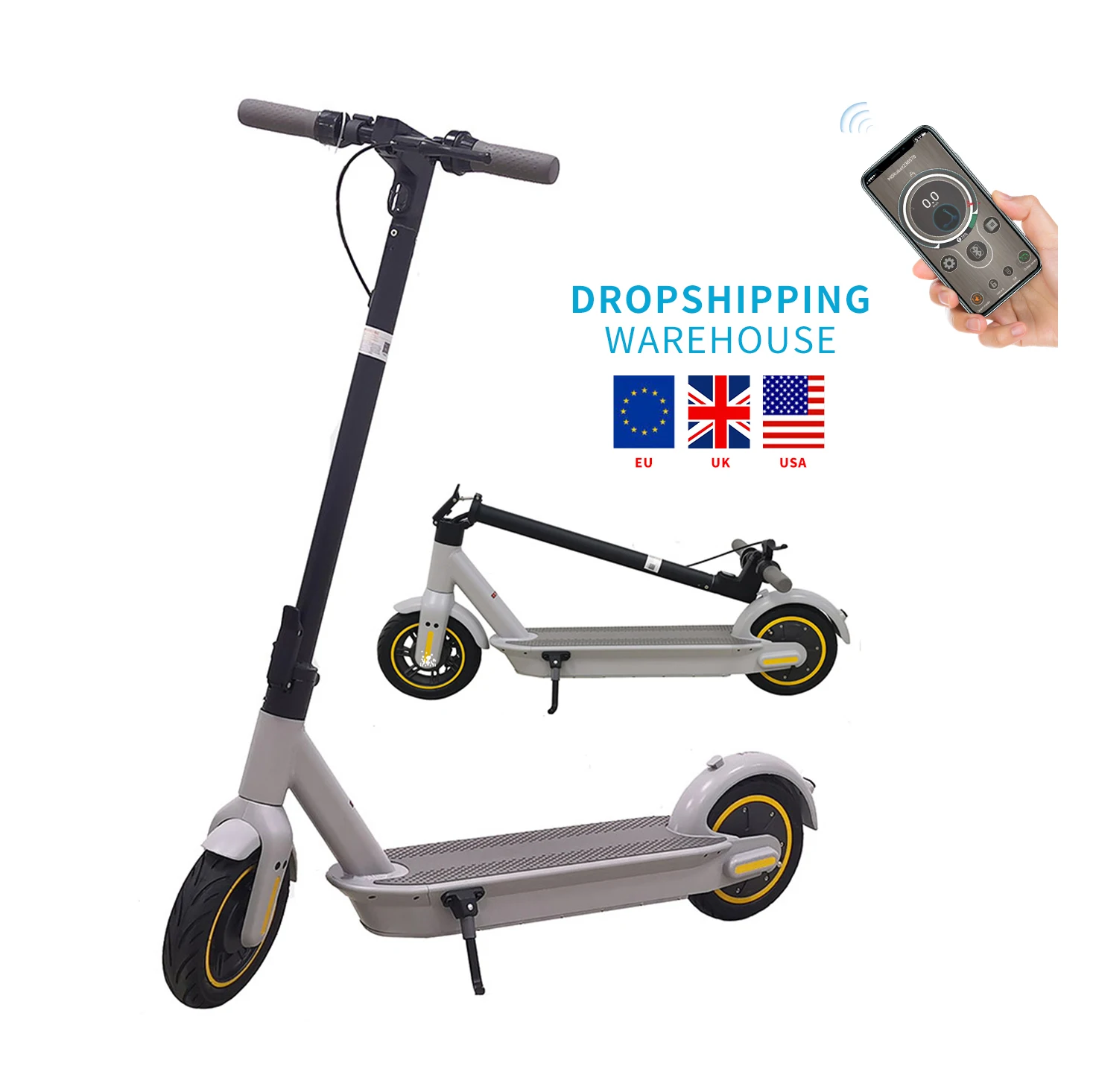 Belgium De Cz EU Warehouse 10 Inch Foldable Electric Scooter With Solid Tyre App Function for Adults