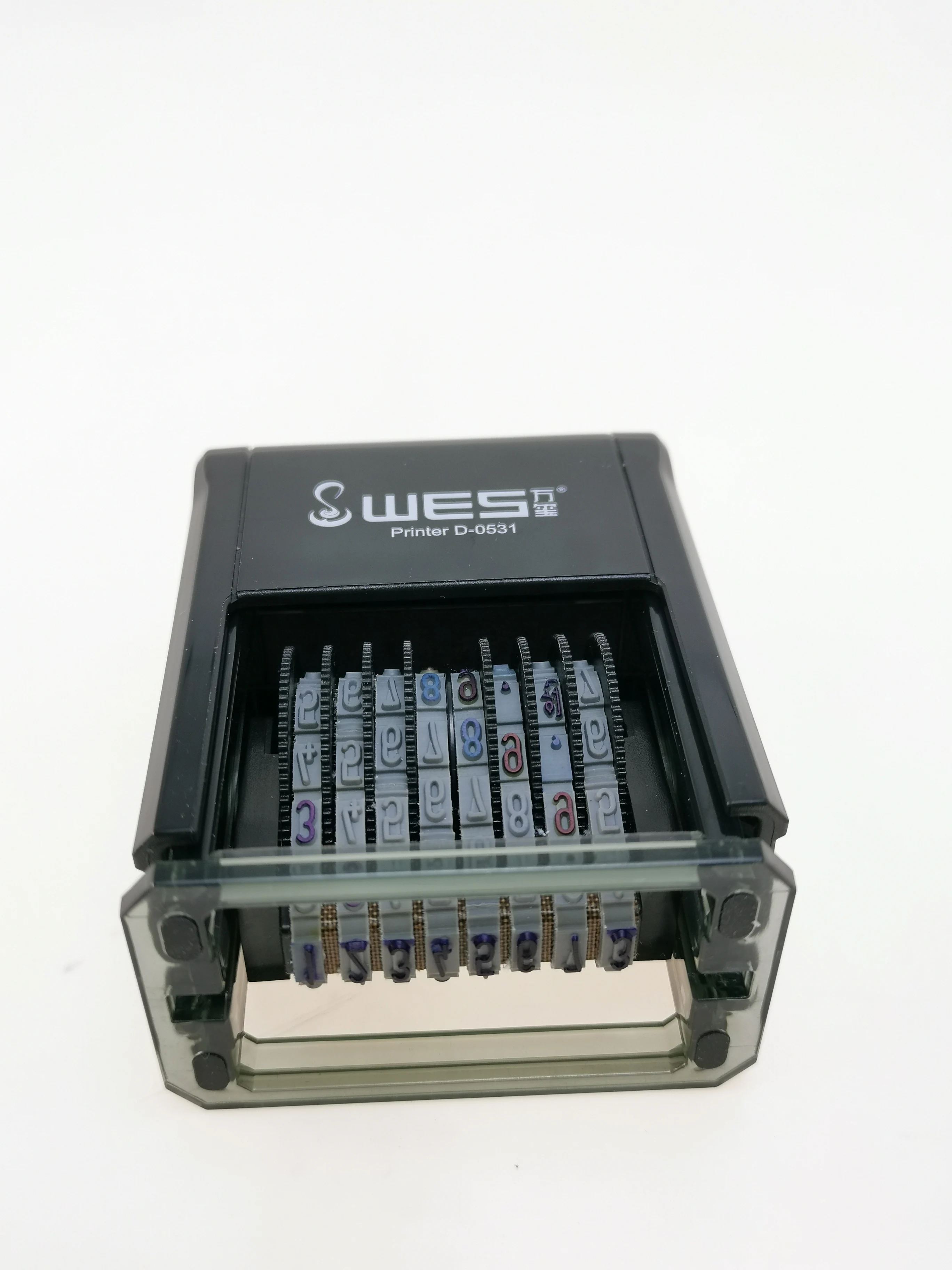 8 lines digital date stamp WES self-inking stamp D-0531 with date only imprint