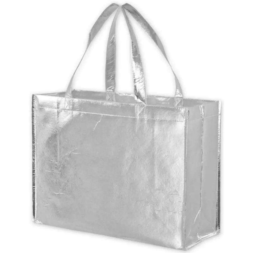 
Customized Laminated Metallic Non-Woven Tote Bag 