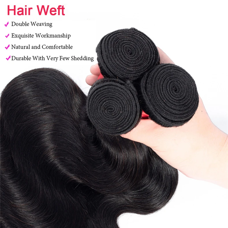 Cheap factory price wholesale price double drawn hair bundles body wave bundles with closure to match Malaysian human hair