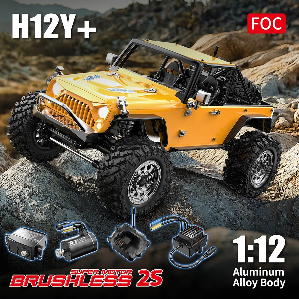 MJX H12Y+ Car 1/12 MJX Hype Go Professional 12km/H Metal Accessories Climbing 4WD Brushless Motor Off-road Monster Truck