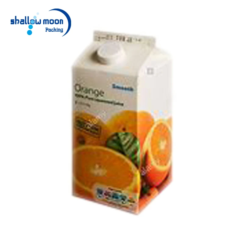 
Recycled milk package eco-friendly juice box cartons with spout 