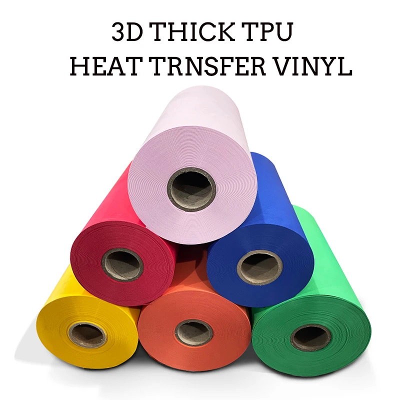 Оптовая Продажа с фабрики двойной цвет 0 8 мм 1 высокая эластичность 3d TPU силиконовый теплопередающий виниловый рулон HTV Textil Vinilo