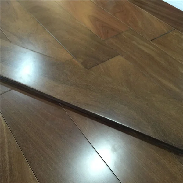 Indoor Smooth surface Prefinished Walnut color Brazilian teak  cumaru solid wood flooring