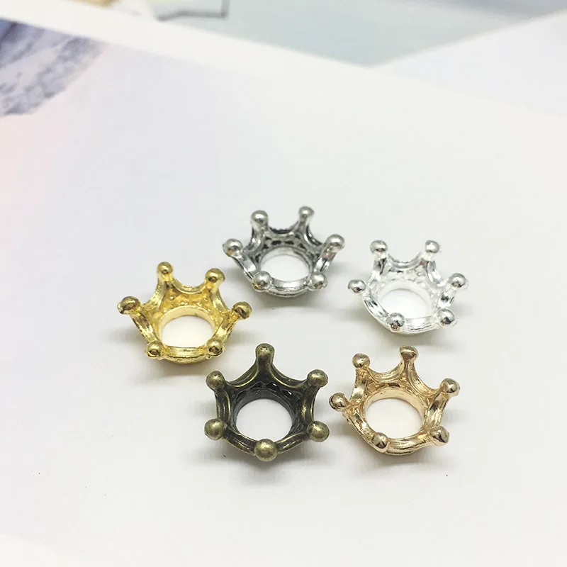 5 Colors Crown Charm Vintage Beads Fit Bracelet Jewelry Crown Beads For DIY Jewelry Making Findings
