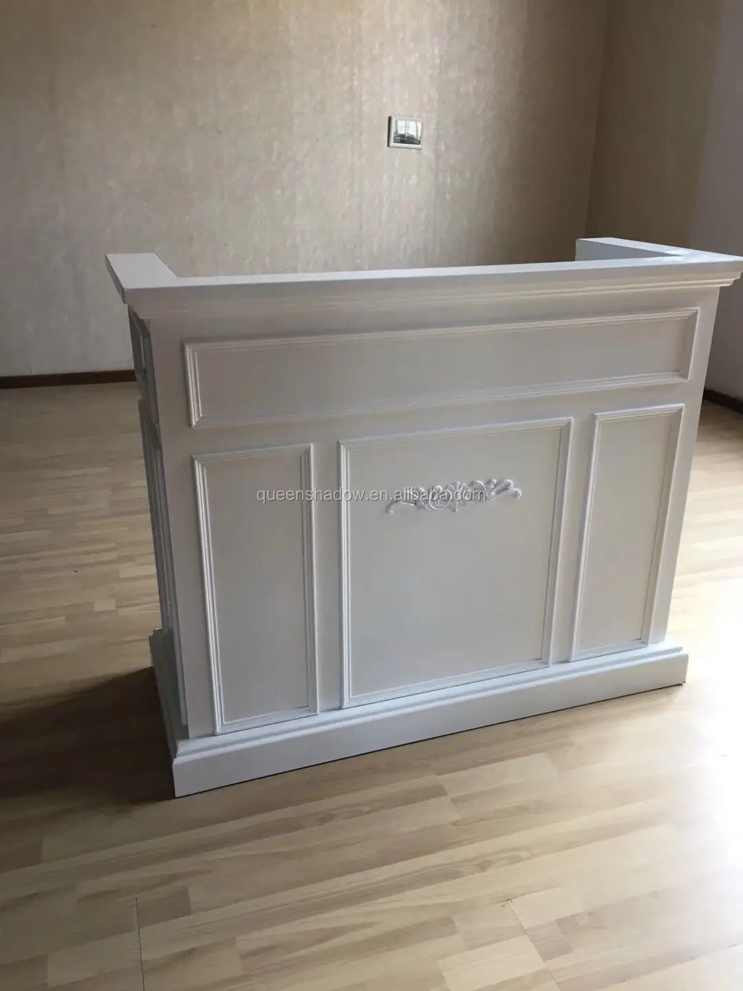 Unique White Reception Desk Office Shop Reception Counter Custom Salon Receptionist Front Desk