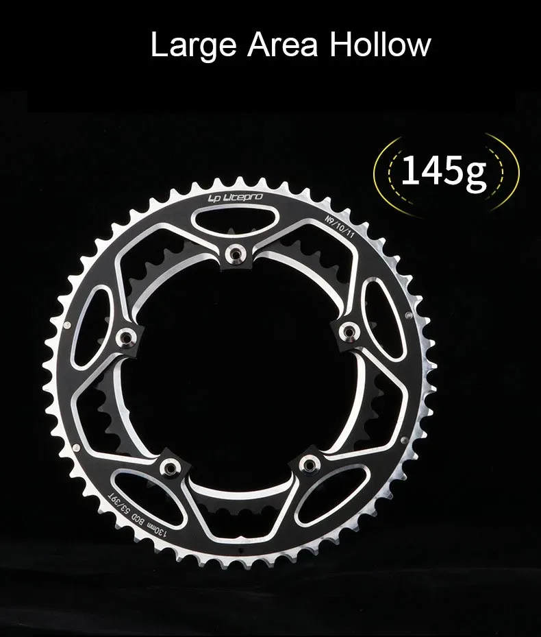 BMX 39-53T 9 10 11 Speed Double Speed Chainring For Road Bike Chainwheel Anode BCD 130 Chain Wheel Litepro