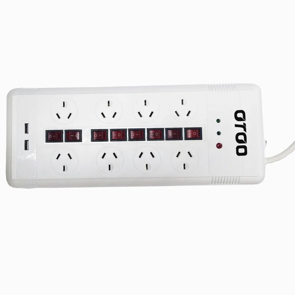 SAA Certificate Power Socket 8 AC AU Outlet 2 USB Power Board individual switched powerboard with USB-C PD 30W