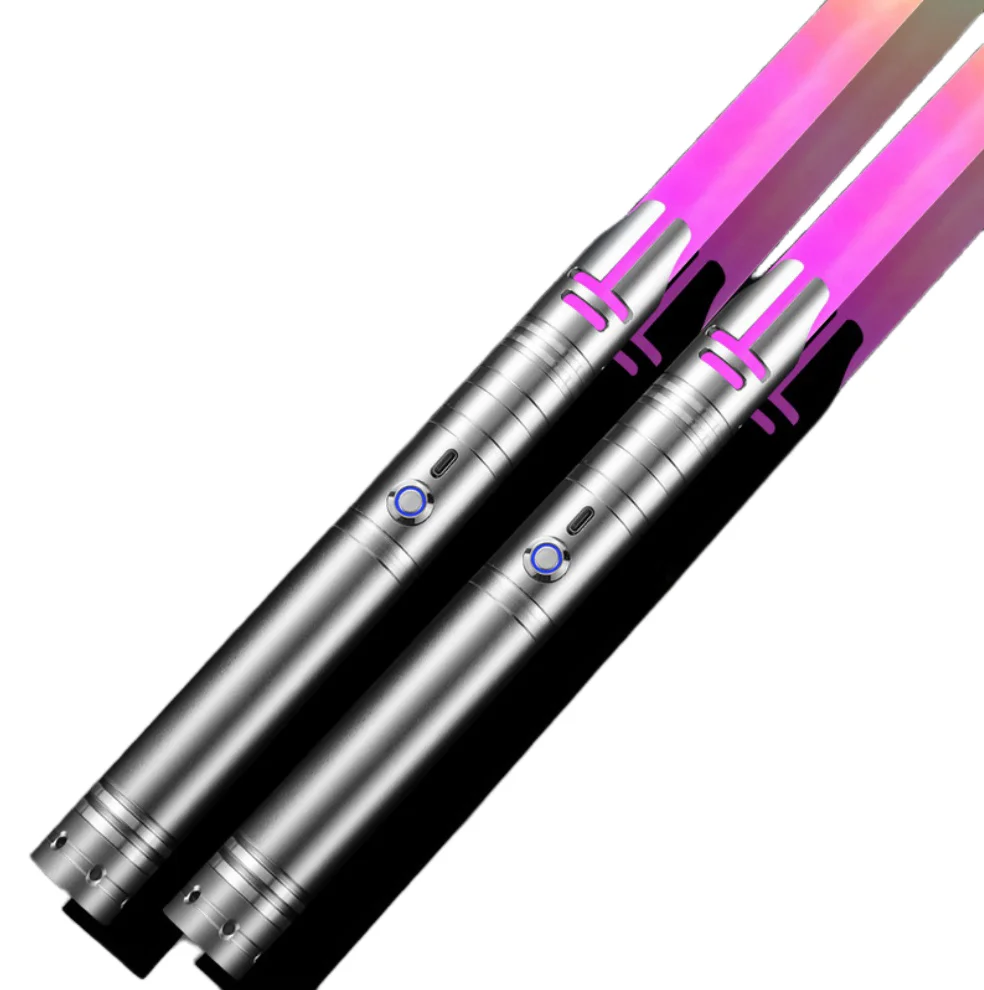 Оптовая продажа 2 в 1 светодиодный световой меч детская игрушка 15 видов цветов RGB идеальный подарок металлический лазерный костюм пиксель