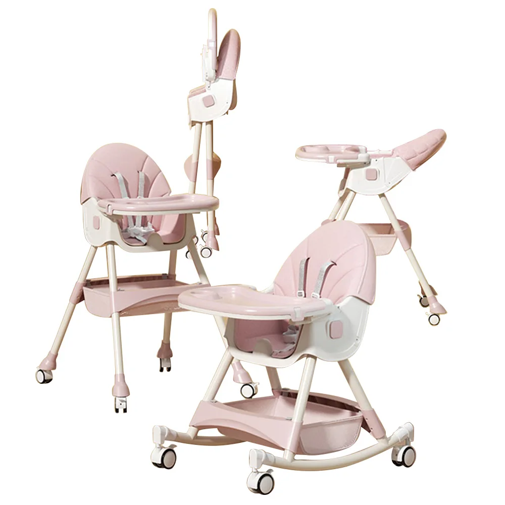 Стул для кормления детей Silla Comedor Para Bebe складной детский стульчик 3 в 1 с 5-точечным ремнем безопасности