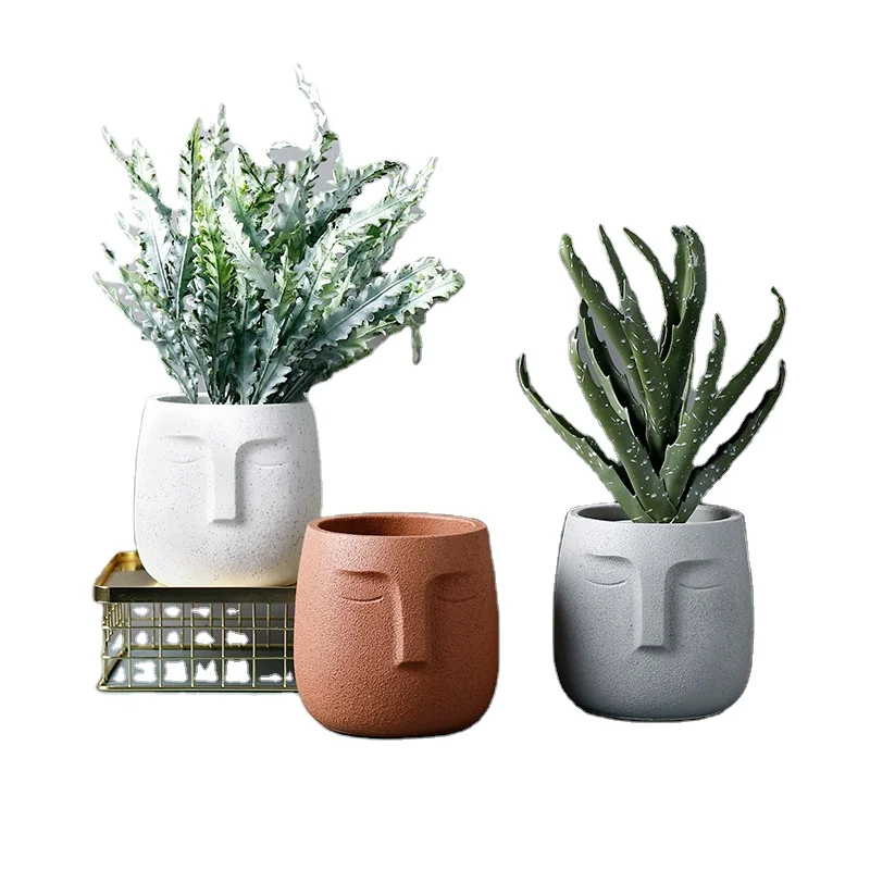 Nordic Cement Flowerpot Ceramic Scrub Fashion Simple Art Personality Indoor Bonsai Rose Saleable flowerpots