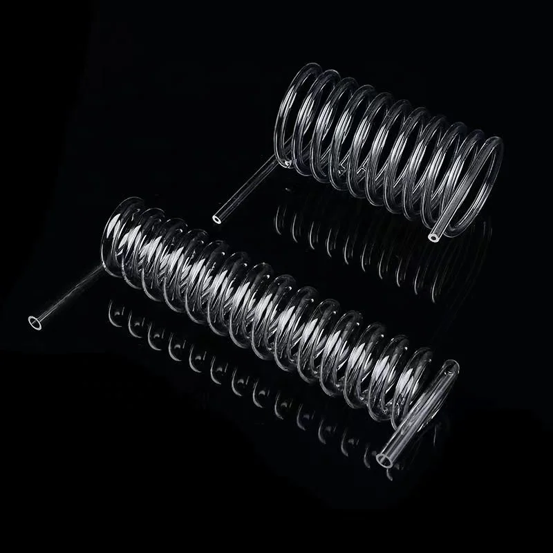 High temperature resistant quartz glass coil, spiral tube and bend