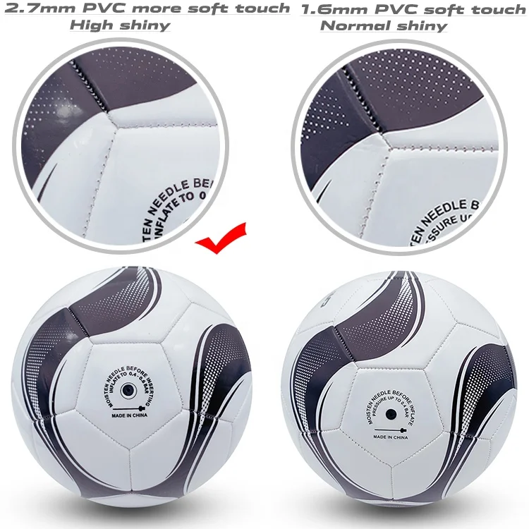machine stitching PVC leather lite weight football balls size 5 soccer ball