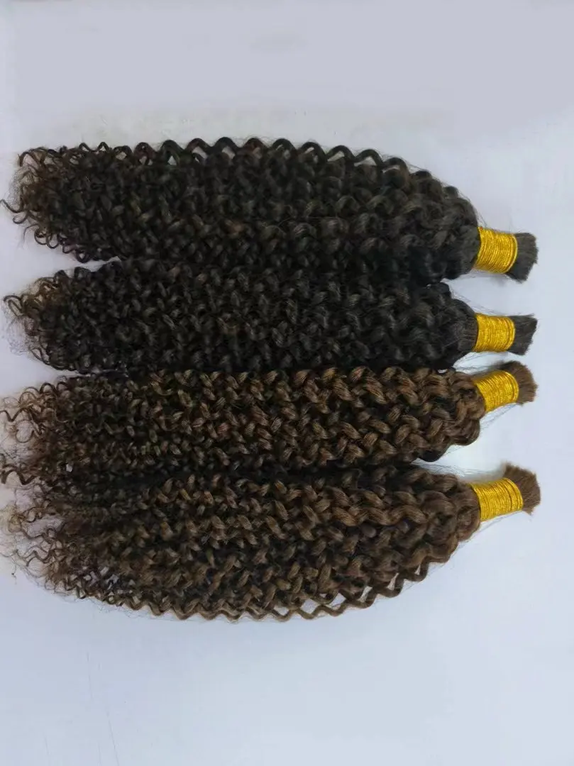 2024 Unprocessed Raw European Natural Human Hair Bulk wave Virgin Human Hair Braiding Bulk  for braiding
