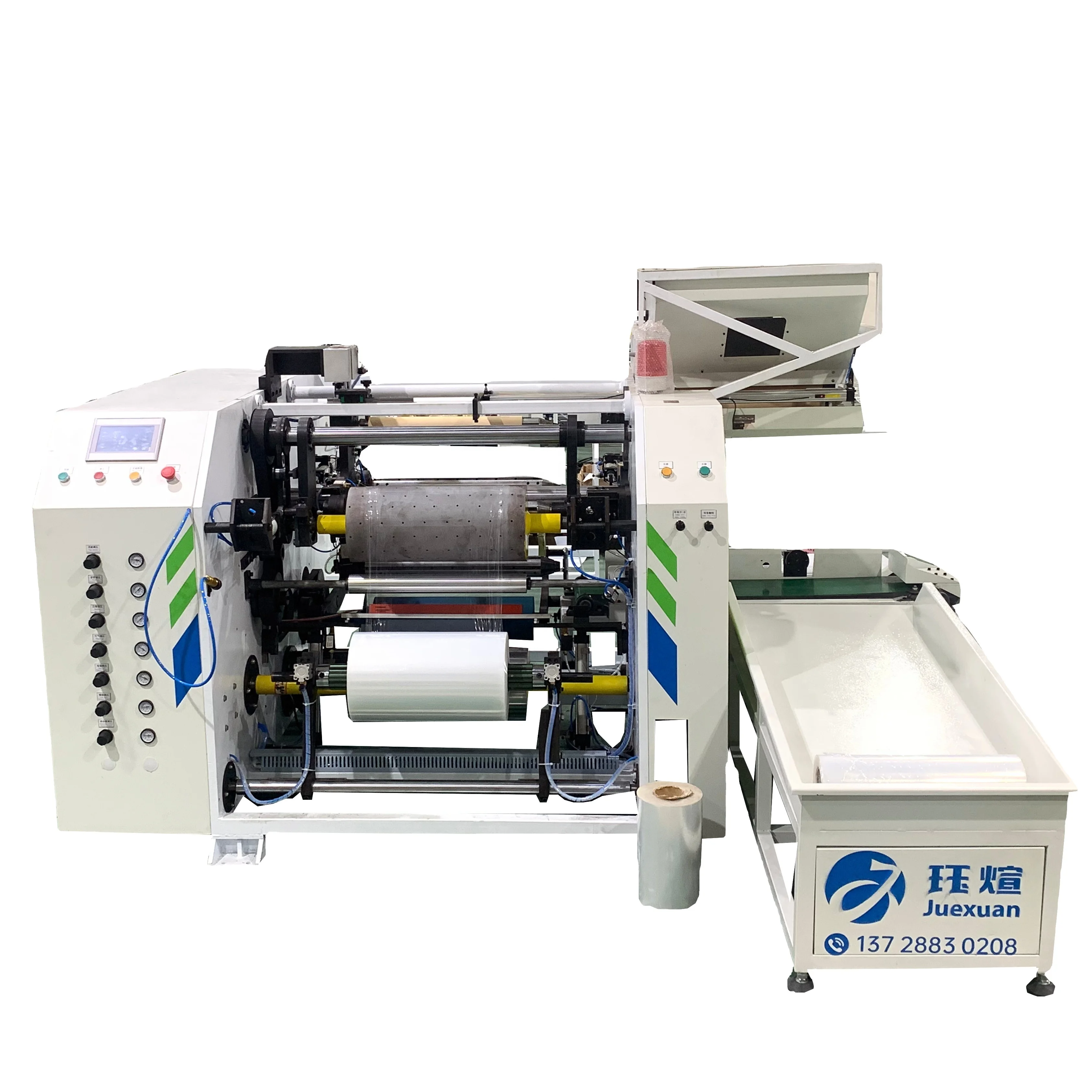PE stretch Film Four shaft Automatic High-speed Rewinder High-efficiency Plc Touch Screen Control lldpe film Rewinding machine