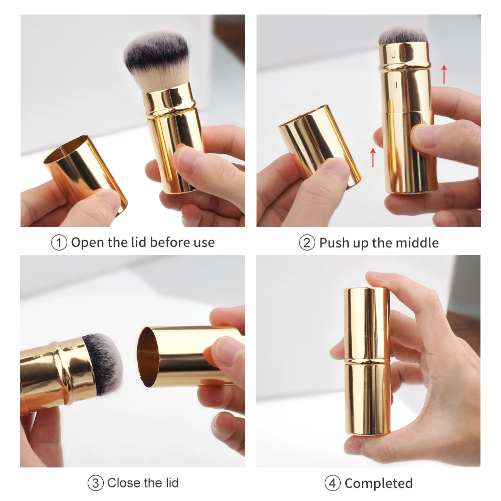 2022 New Style 30mm Single blush brush  Soft Hair Face Powder Makeup Brush custom logo Kabuki Brush