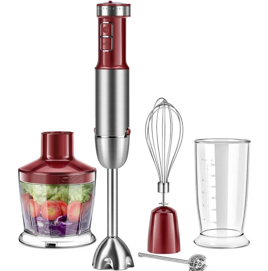 Factory price hand blender set 400 600 800w Stainless steel 4 in 1 multi purpose kitchen immersion hand blender