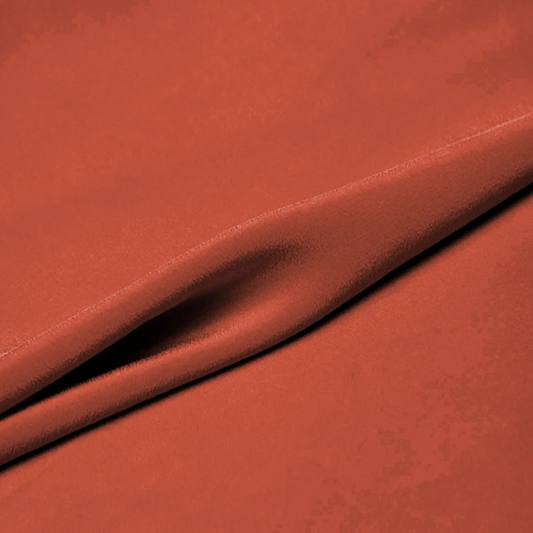 silk crepe fabric 16mm CDC 114cm width No.18 rust red color sell by the yard dress fabric