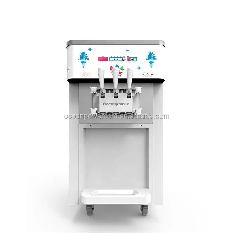 Oceanpower commercial Three Flavors Table top Soft serve Ice Cream Making Maker Frozen Yogurt Machine  with pre-cooling system
