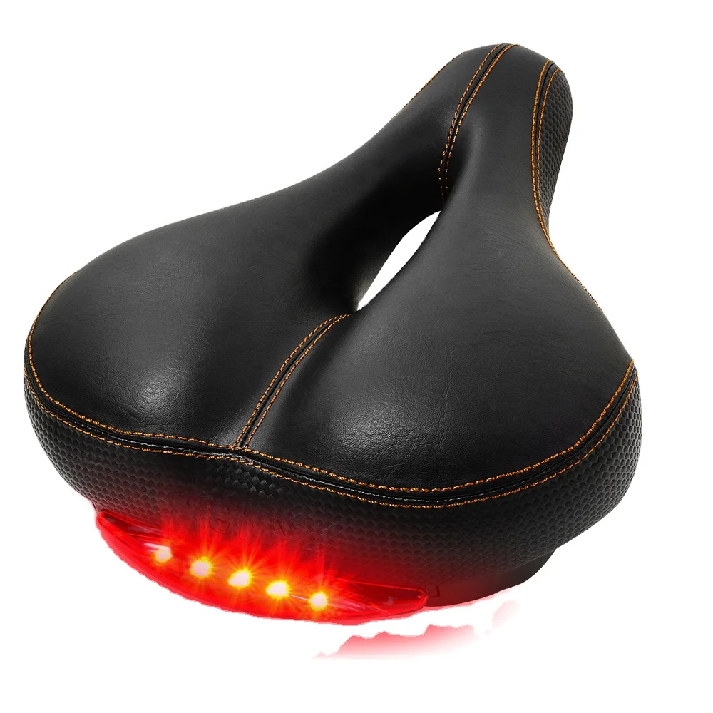 Комфортное Велосипедное Сиденье, Сменное широкое велосипедное седло, мягкая велосипедная подушка, амортизирующее Велосипедное Сиденье с задним фонарем
