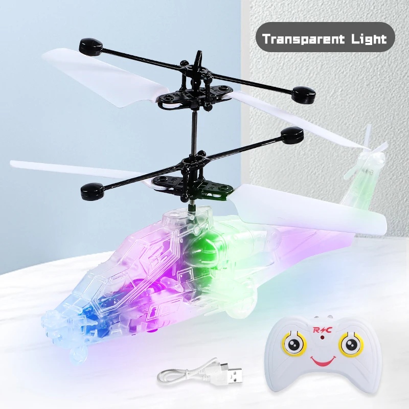 LONGXI rc clear aircraft remote control helicopter model plane aircraft rc plane flying mini drone with light plastic toys