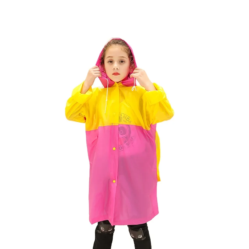 Hooded Cartoon Funny Baby Children Kids Rain Poncho/Raincoat/Outwear with bag rain coat for kids