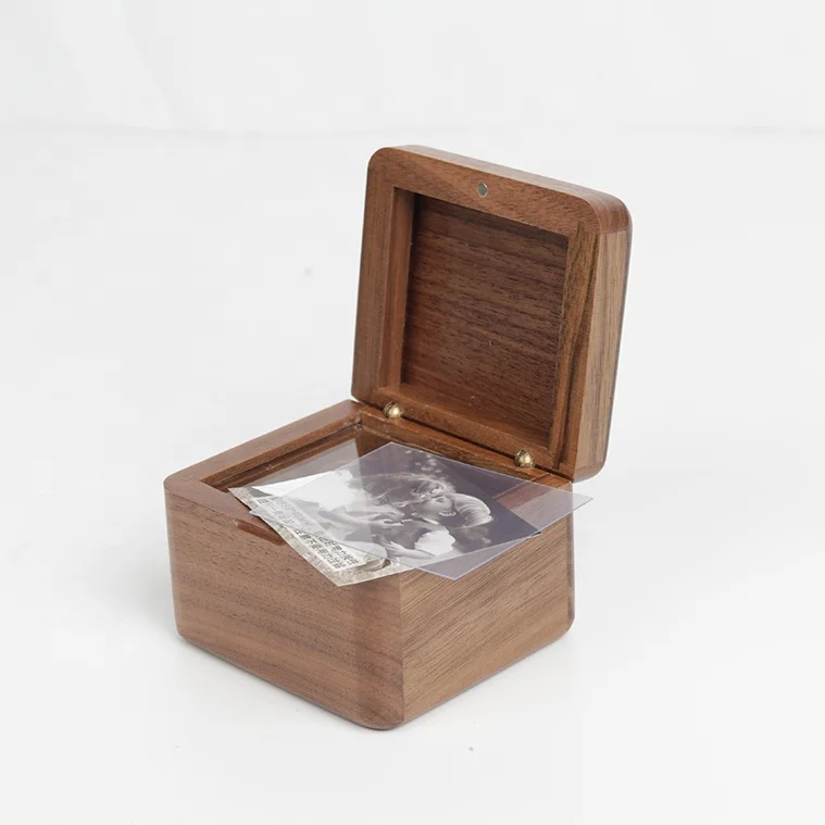 Promotional gift walnut music box photo frame souvenir music box