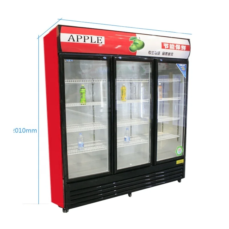 Professional Manufacture New Type single door upright glass front beverage cooler